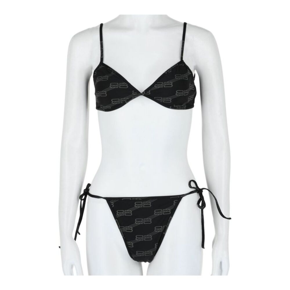 Balenciaga BB Monogram Bikini Set Black Womens